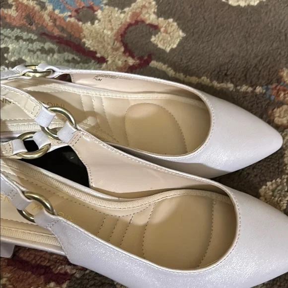 Adrienne Vittadini pink gold glittery Slingback Heels 7.5 - Picture 5 of 5